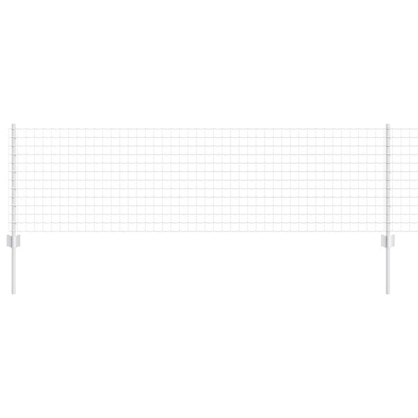 vidaXL Hek met Paal Zilver 0,6 x 10 m Staal