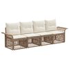 vidaXL Tuinbankenset 4 pcs Beige poly rattan