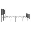 vidaXL Bedframe met hoofd- en voeteneinde metaal zwart 200x200 cm