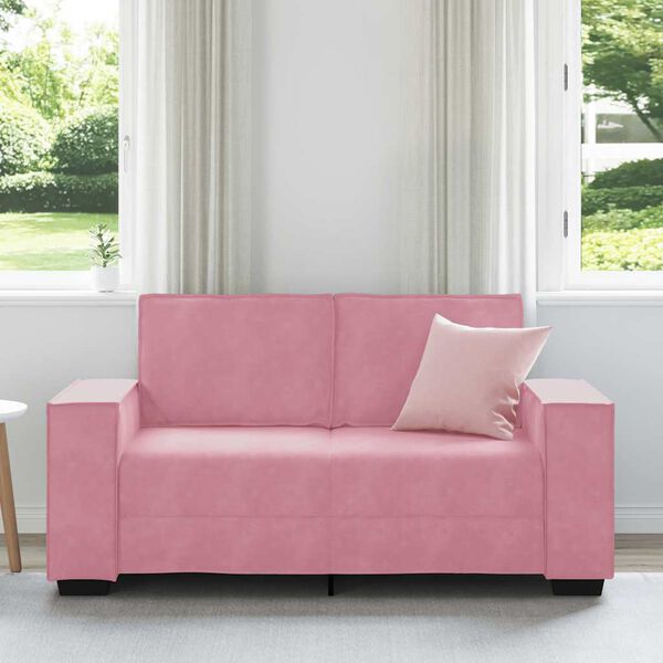 vidaXL Tweezitsbank 160x78x84 cm fluweel roze