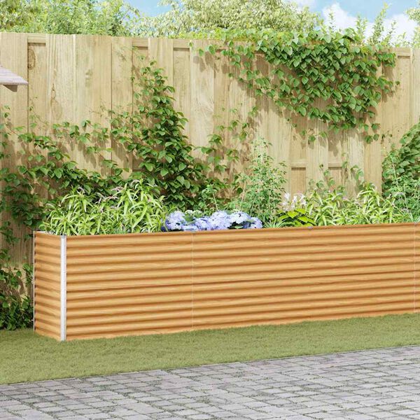vidaXL Verhoogde plantenbak 485 x 50 x 68 cm Gegalvaniseerd staal