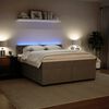 vidaXL Boxspring met matras fluweel lichtgrijs 180x200 cm