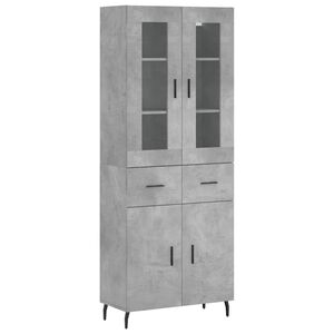 vidaXL Hoge kast 69,5x34x180 cm bewerkt hout betongrijs