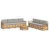 vidaXL Buiten bankenset 9 st Wit en Lichtgrijs Polyester