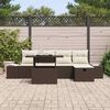 vidaXL Tuin Sofa Set 6 pcs Bruin Poly riet