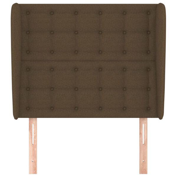 vidaXL Hoofdbord met randen 83x23x118/128 cm stof donkerbruin