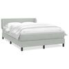 vidaXL Boxspring met matras fluweel lichtgrijs 160x210 cm