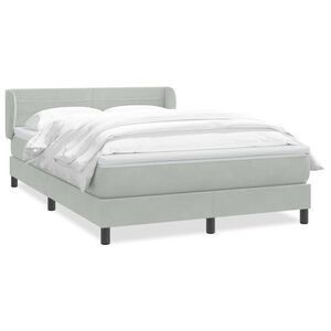 vidaXL Boxspring met matras fluweel lichtgrijs 160x210 cm