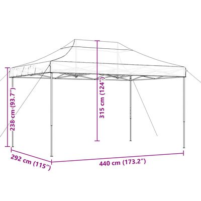 vidaXL Partytent inklapbaar pop-up 440x292x315 cm beige