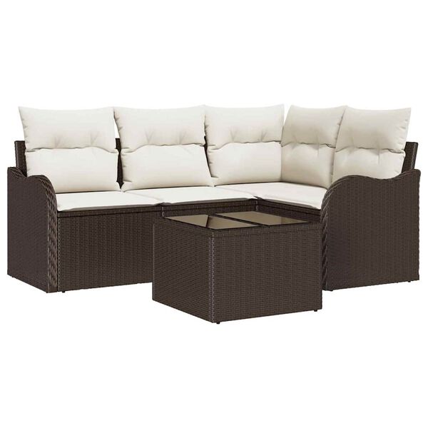 vidaXL Tuin Sofa Set Bruin poly rattan