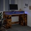 vidaXL Bureau met LED-verlichting 140x55x91 cm hout gerookt eikenkleur