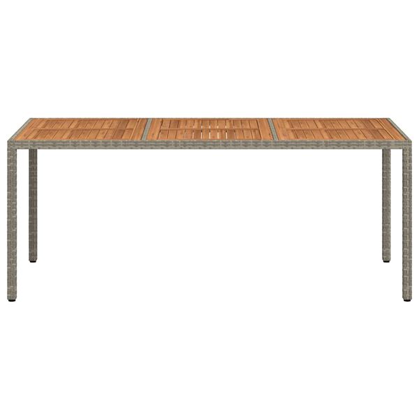 vidaXL Tuintafel 190x90x75 cm poly rattan en acaciahout grijs