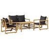 vidaXL 4-delige Loungeset met kussens bamboe