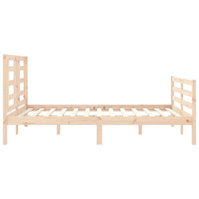 vidaXL Bedframe met hoofdbord massief hout