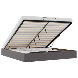 vidaXL Bedframe zonder matras 200x200 cm kunstleer grijs