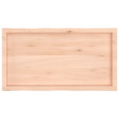 vidaXL Tafelblad natuurlijke rand 100x50x(2-4) cm massief eikenhout