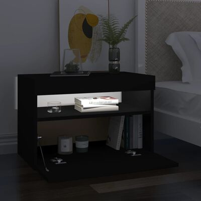 vidaXL Tv-meubelen 2 st met LED-verlichting 60x35x40 cm zwart
