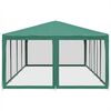 vidaXL Partytent met 12 mesh zijwanden 8x4 m HDPE groen