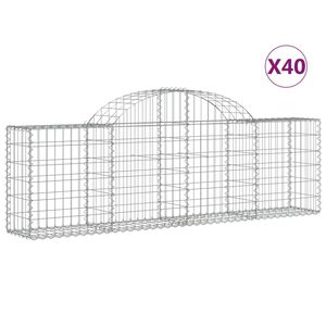 vidaXL Schanskorven 40 st gewelfd 200x30x60/80 cm gegalvaniseerd ijzer