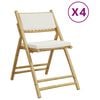 vidaXL Bistrostoelen 4 st inklapbaar met kussens bamboe cr&egrave;mewit