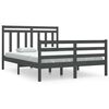 vidaXL Bedframe massief hout grijs 135x190 cm