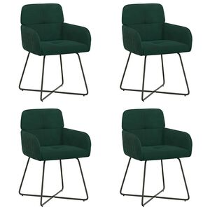 vidaXL Eettafelstoelen 4 st fluweel Donkergroen 59 x 56,5 x 86 cm