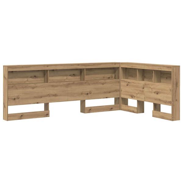 vidaXL Opberghoofdbord met plank Artisan Eiken 120 cm Bewerkt hout
