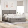 vidaXL Ottoman bed met matrassen en LED's 200x200cm stof taupe