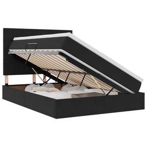 vidaXL Opbergbed met LED met matras met LED Zwart 140 x 190 cm Fluweel