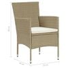 vidaXL 3-delige Tuinset met kussens poly rattan beige