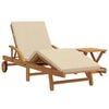 vidaXL Ligstoel 2 pcs Beige Massief Acaciahout