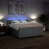vidaXL Boxspring met matras stof lichtgrijs 200x200 cm