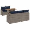 vidaXL Tuin Sofa Set 6 st Grijs en Marineblauw 100 x 55 x 73 cm