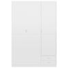 vidaXL Kledingkast 3-deurs 120x50x180 cm spaanplaat hoogglans wit