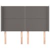 vidaXL Hoofdbord met randen 147x16x118/128 cm kunstleer grijs