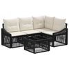 vidaXL Tuinbankenset 5 pcs Zwart poly rattan
