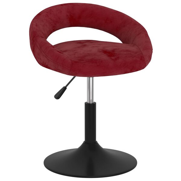 vidaXL Barkruk fluweel wijnrood