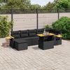 vidaXL 8-delige Loungeset met kussens poly rattan acacia beige