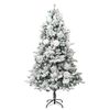 vidaXL Kerstboom met LED en dennenappels en sneeuw 195 cm PVC en PE