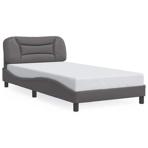 vidaXL Bedframe zonder matras "Hvar" kunstleer grijs 100x200 cm
