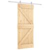 vidaXL Schuifdeur Natuurlijk en Wit 80 x 210 cm Massief grenenhout