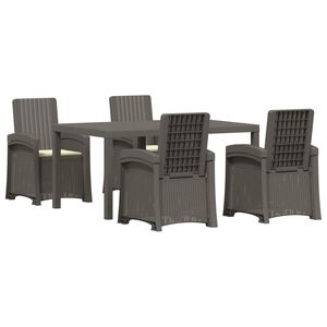 vidaXL Tuin eettafelset 5 st Lichtgrijs en Cr&egrave;me PP