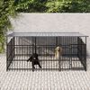 vidaXL Hondenkennel met dak 5,63 m&sup2; staal