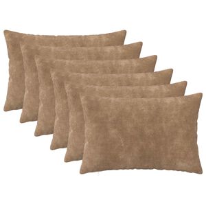 vidaXL Kussensloop 6 pcs HEERLEN Taupe 30 x 50 cm Microfiber Fleece