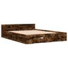vidaXL Bedframe met lades bewerkt hout gerookt eikenkleurig 150x200 cm
