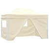 vidaXL Vouwtent pop-up met 4 zijwanden 3x4,5 m cr&egrave;mewit