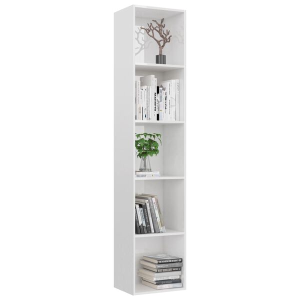 vidaXL Boekenkast 40x30x189 cm spaanplaat hoogglans wit