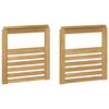 vidaXL Armleuningen Module 2 pcs Wit 59 x 6 x 61 cm Massief Acaciahout