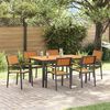 vidaXL Tuin Eetset 7 pcs Zwart en bruin Staal en massief acaciahout