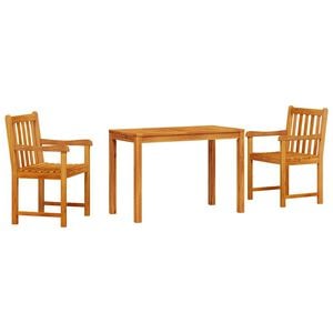vidaXL Tuin eettafelset 3 st Bruin Massief Acaciahout
